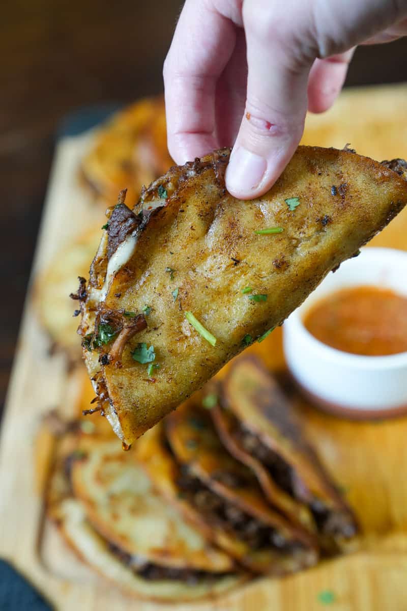 These Birria Tacos recipe comes from my parent's home in Jalisco, Mexico which is served with the stew the beef was previously cooked in.