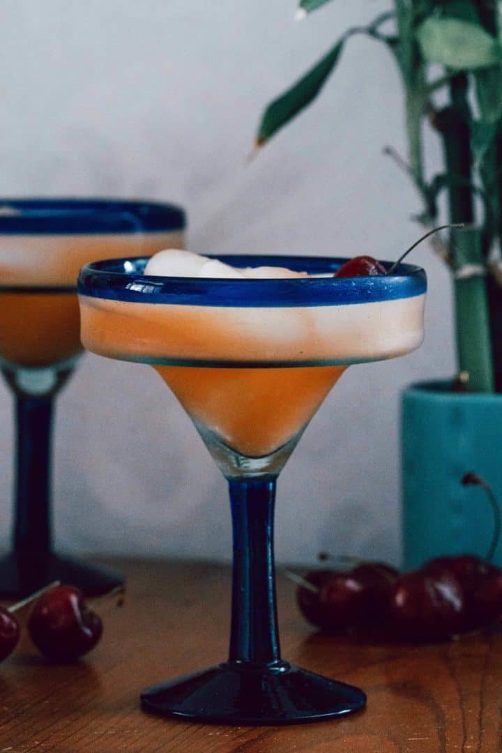 This Rum Punch Recipe is made with orange juice, lime juice, either light, dark or coconut rum, and grenadine.