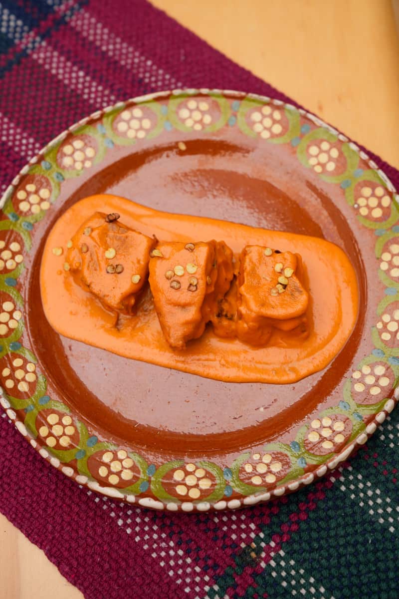 This Pork in Peanut Sauce (Encacahuatado) is made by searing pork tenderloin and drenching in a spicy peanut sauce.