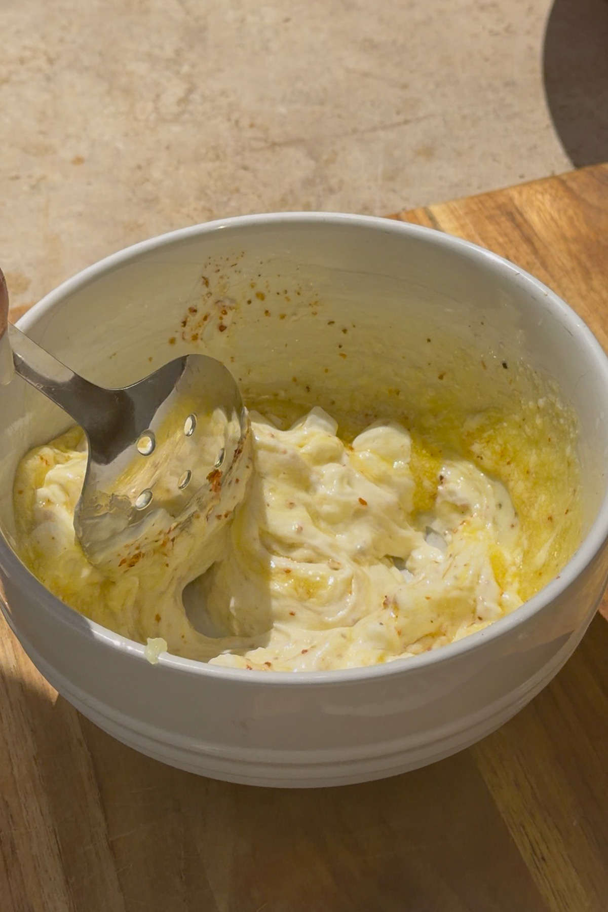 Creamy lime dressing for Mexican Street Corn Shrimp Salad