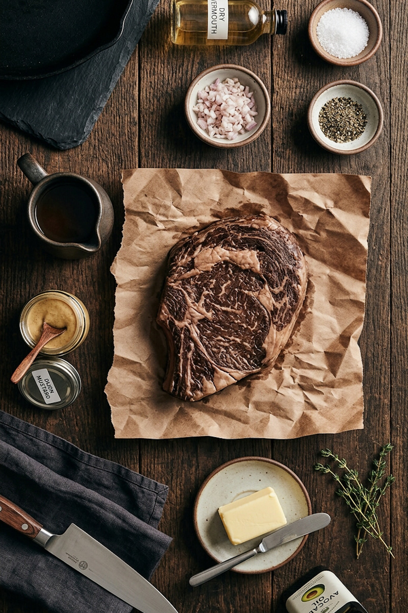 Sliced reverse-seared steak ingredient list
