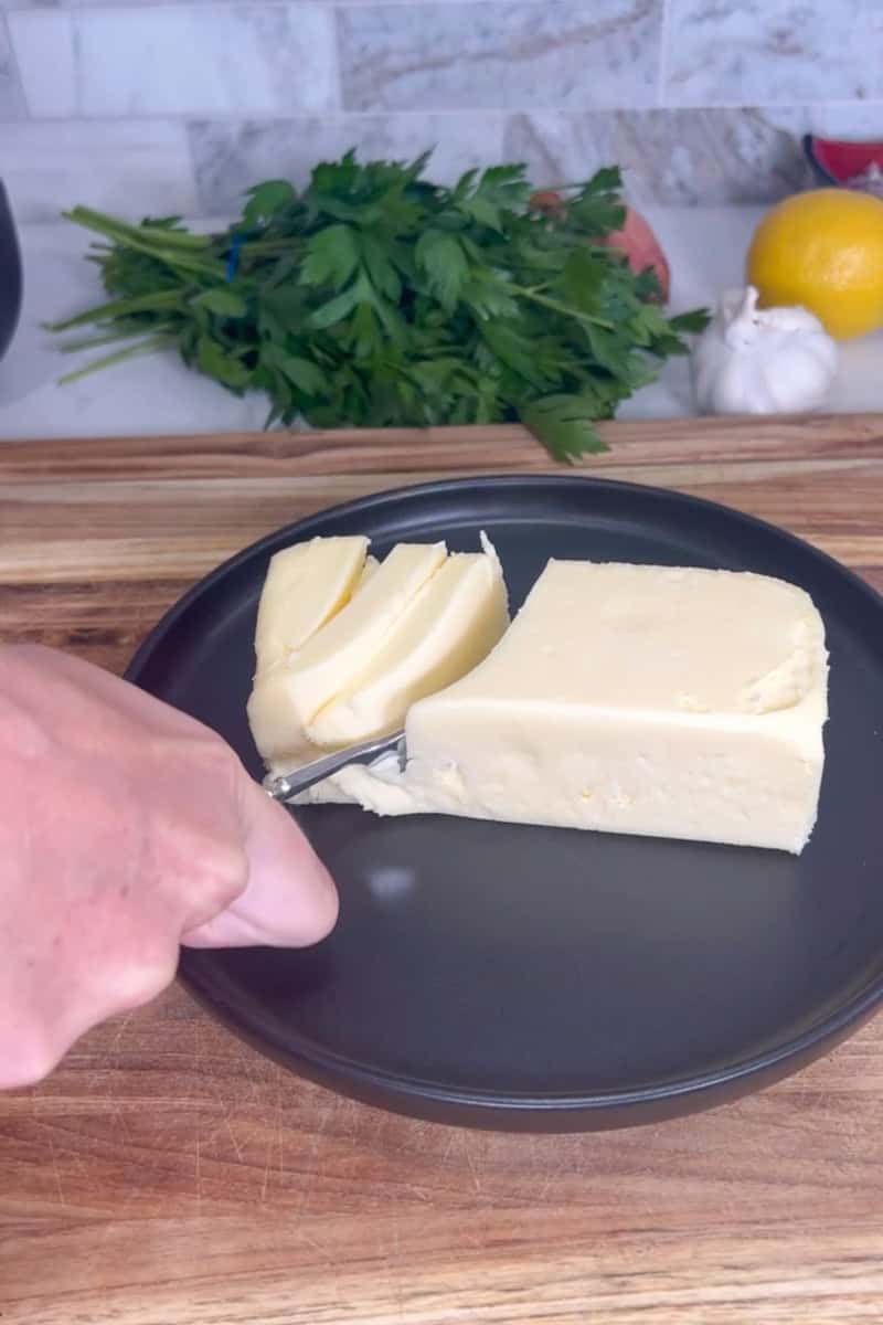 French garlic and herb compound butter with parsley and shallots