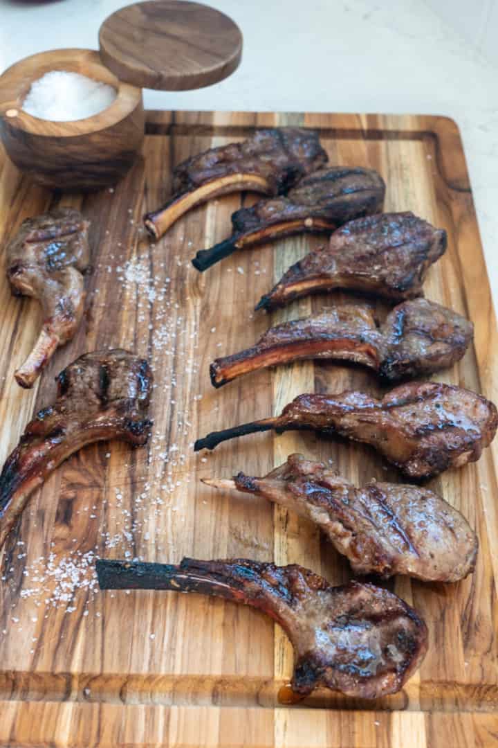 This Grilled Lamb Chops Recipe is made with only salt, grilled to perfection, and served with mint jelly on the side if you wish.