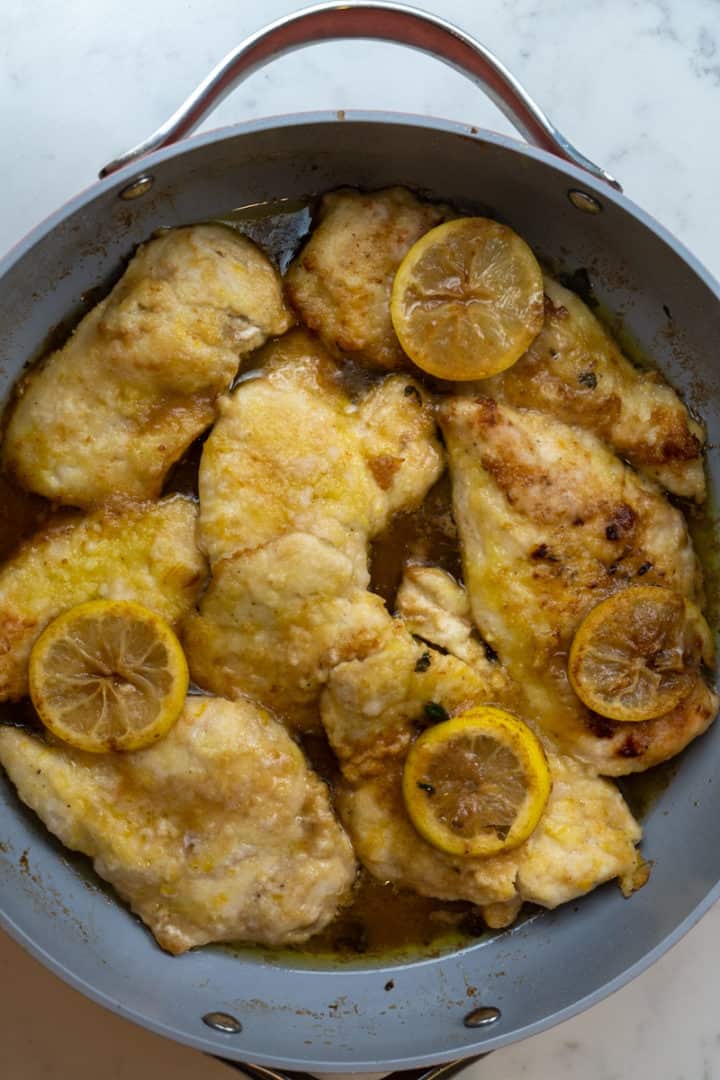 This Chicken Limone is made with chicken breasts, oil, lemon, flour, butter, parsley, and cooked to perfection. 