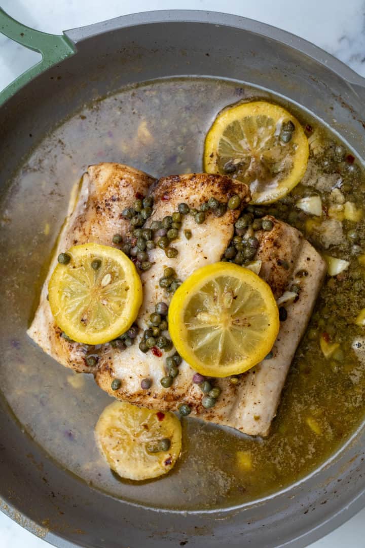 This Italian Mahi Mahi Recipe with Lemon Butter Sauce is made with mahi mahi, butter, garlic, white wine, lemon, capers, and parsley. 