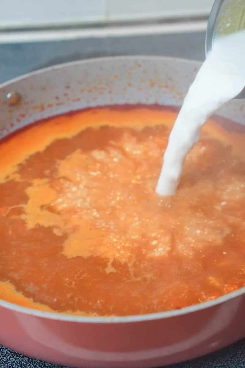 In the same pot, add the carrots and cook for 5 minutes. Pour in the red curry paste and cook for about 1-2 minutes, stirring constantly, until fragrant.Pour in the chicken broth, hoisin sauce, and honey. Stir well to combine and bring the mixture to a gentle simmer.
