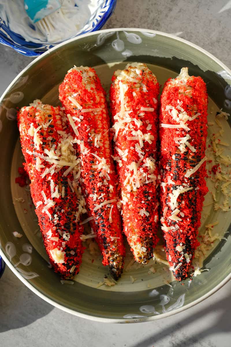 Flamin Hot Cheetos Corn (Elote) - Cilantro Parsley