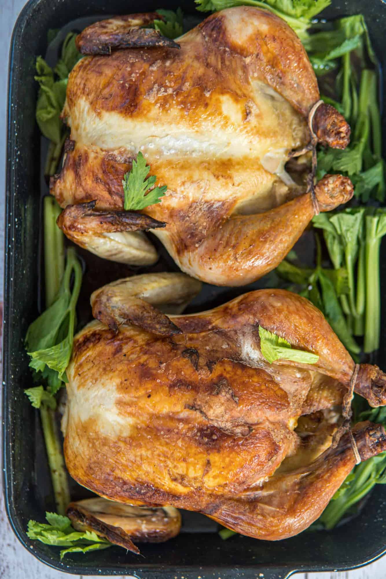 This Buttermilk Roasted Chicken uses only three ingredients which are a whole chicken, salt and buttermilk and is roasted into perfection!