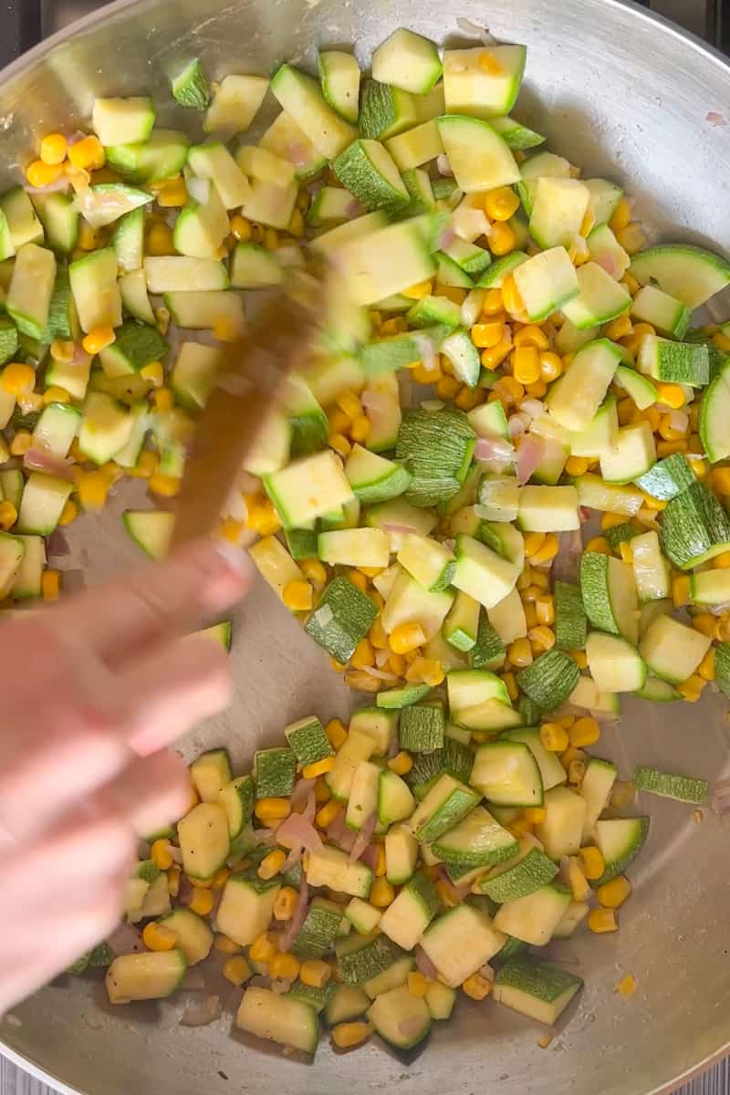 Stir in the zucchini and cook for 10-15 minutes, until the zucchini is soft.