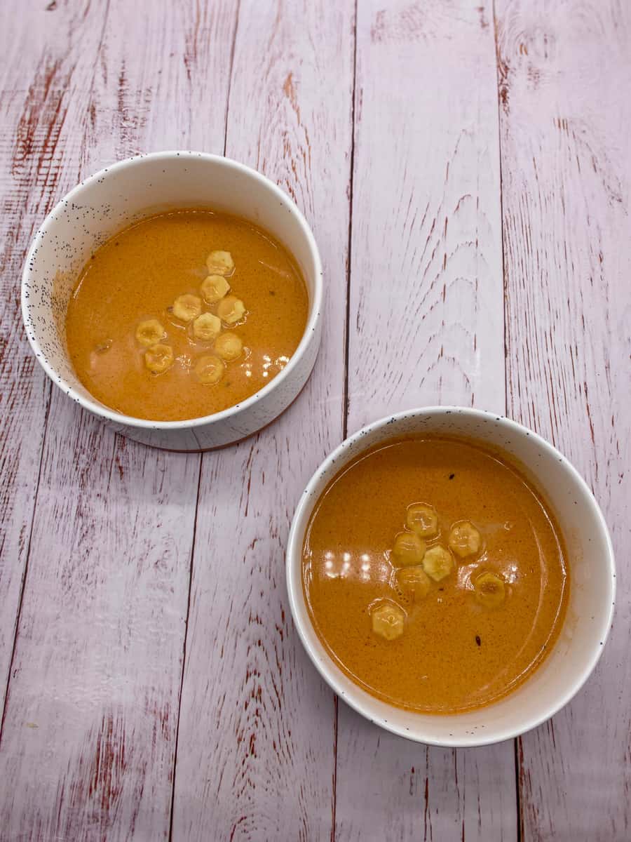 This Lobster Bisque Recipe is made with lobster, onion, celery, and bell pepper, onion, celery, and thickened with flour.