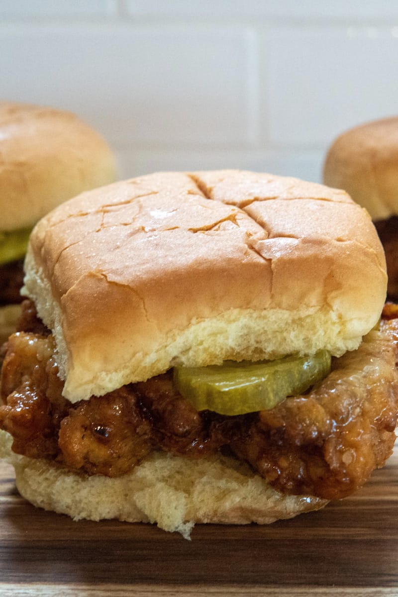 This Hot Honey Fried Chicken Sandwich Recipe is made with buttermilk, flour, spices and is deep fried to perfection.