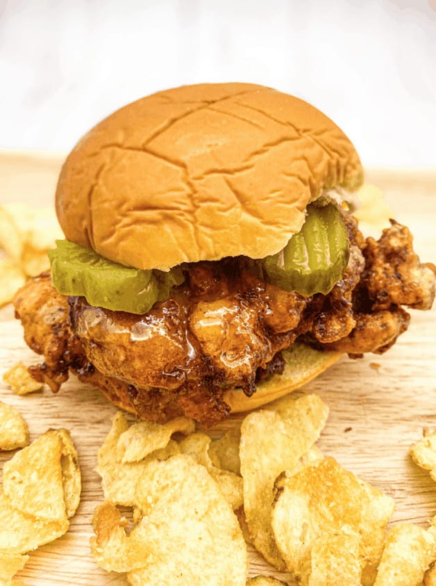 This Spicy Honey Fried Chicken Sandwich is made with buttermilk, flour, spices and is deep fried to perfection. 