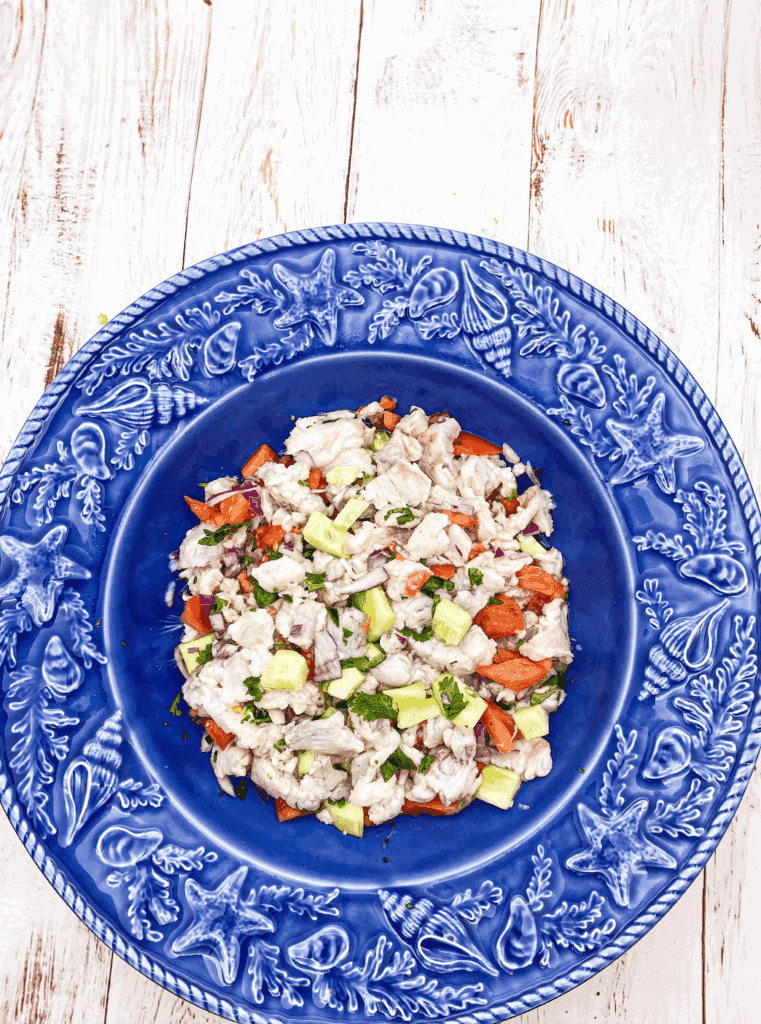 This Snapper Ceviche with Popcorn is a great snapper ceviche with cucumber, tomatoes, cilantro, onion and serrano peppers! 