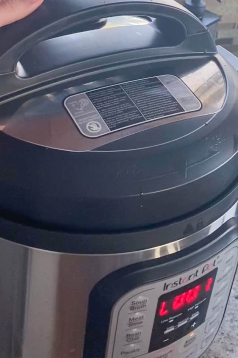 Set the Instant Pot to manual or pressure cook mode on high pressure for 25 minutes. Once the cooking time is complete, allow for a natural pressure release for about 10 minutes. Then, carefully perform a quick pressure release to release any remaining pressure. 