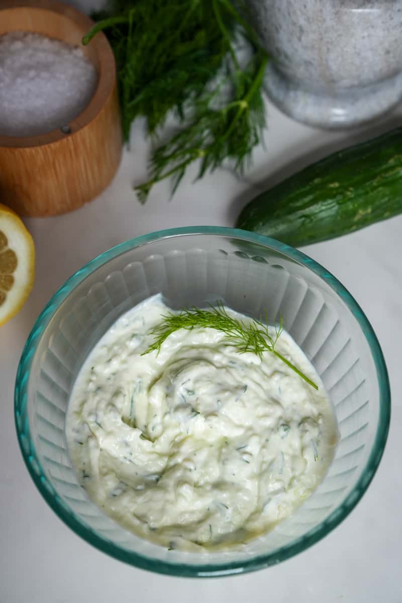 Transfer the tzatziki to a serving bowl, cover, and refrigerate for at least 30 minutes to allow the flavors to meld together. Enjoy this Tzatziki Recipe!