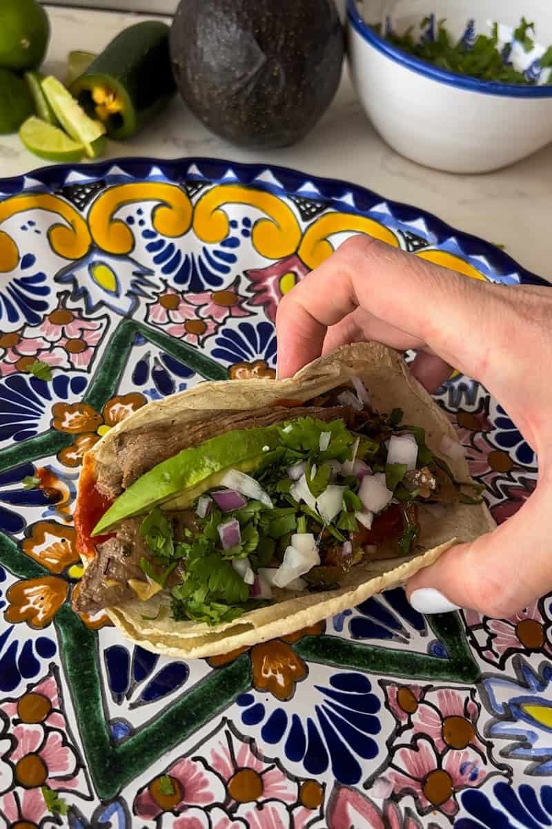 Garnish with cilantro and chopped onion. 