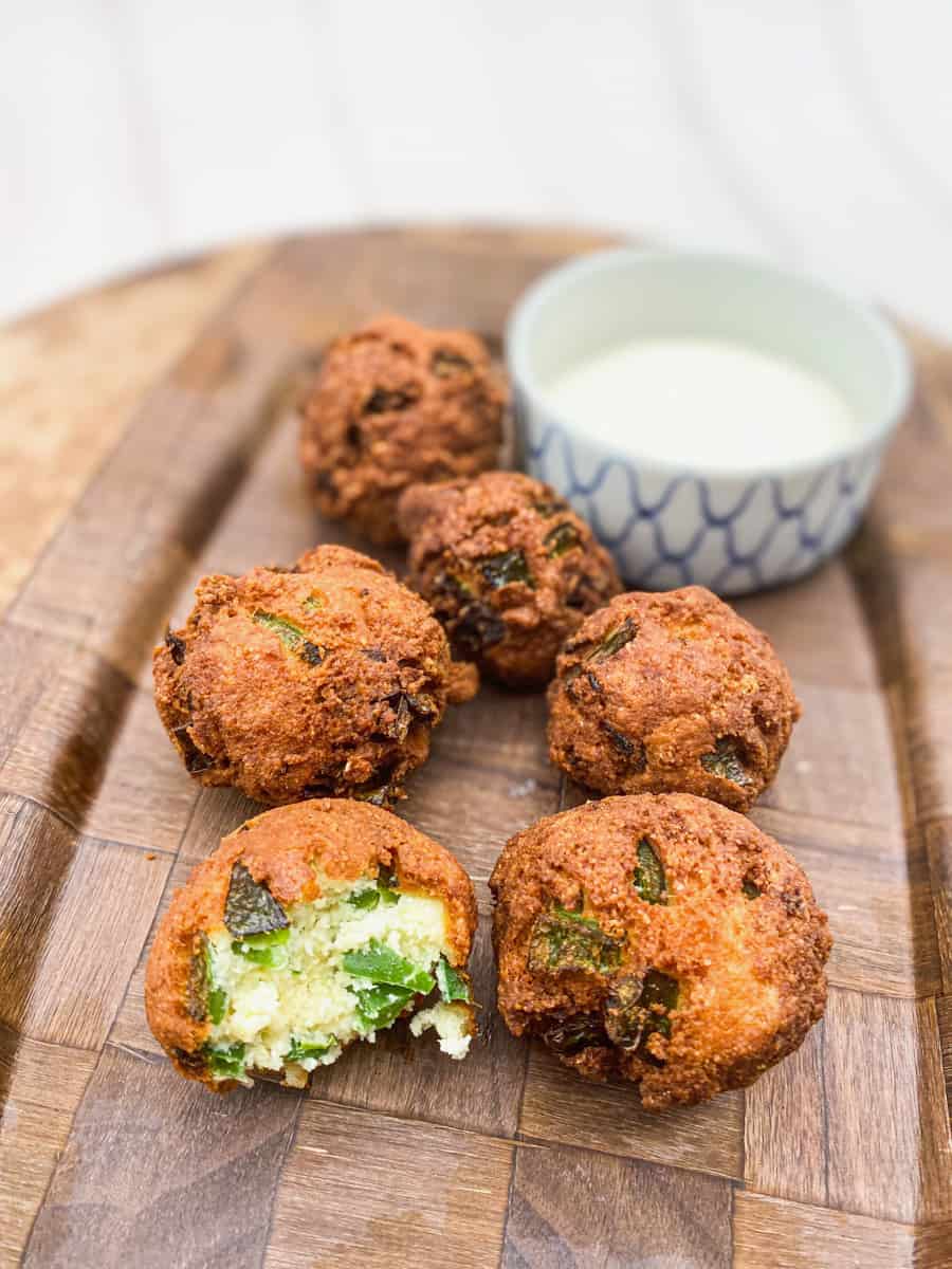 Use slotted spoon to remove hushpuppies from the oil and place on a plate lined with paper towels. Enjoy this Keto Hush Puppies Recipe.