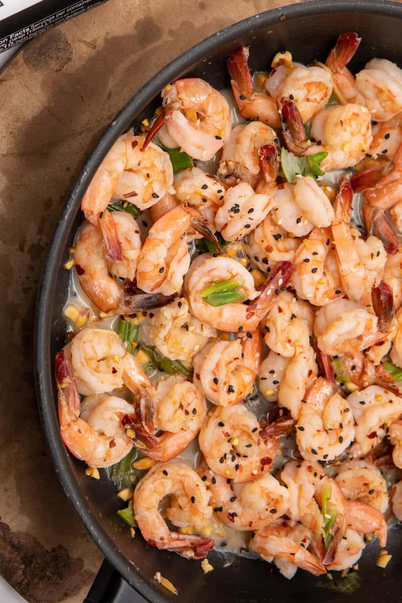 This Sweet and Sour Shrimp Recipe has peanuts, scallions and lime juice, red pepper flakes, fish sauce, rice vinegar and sugar.