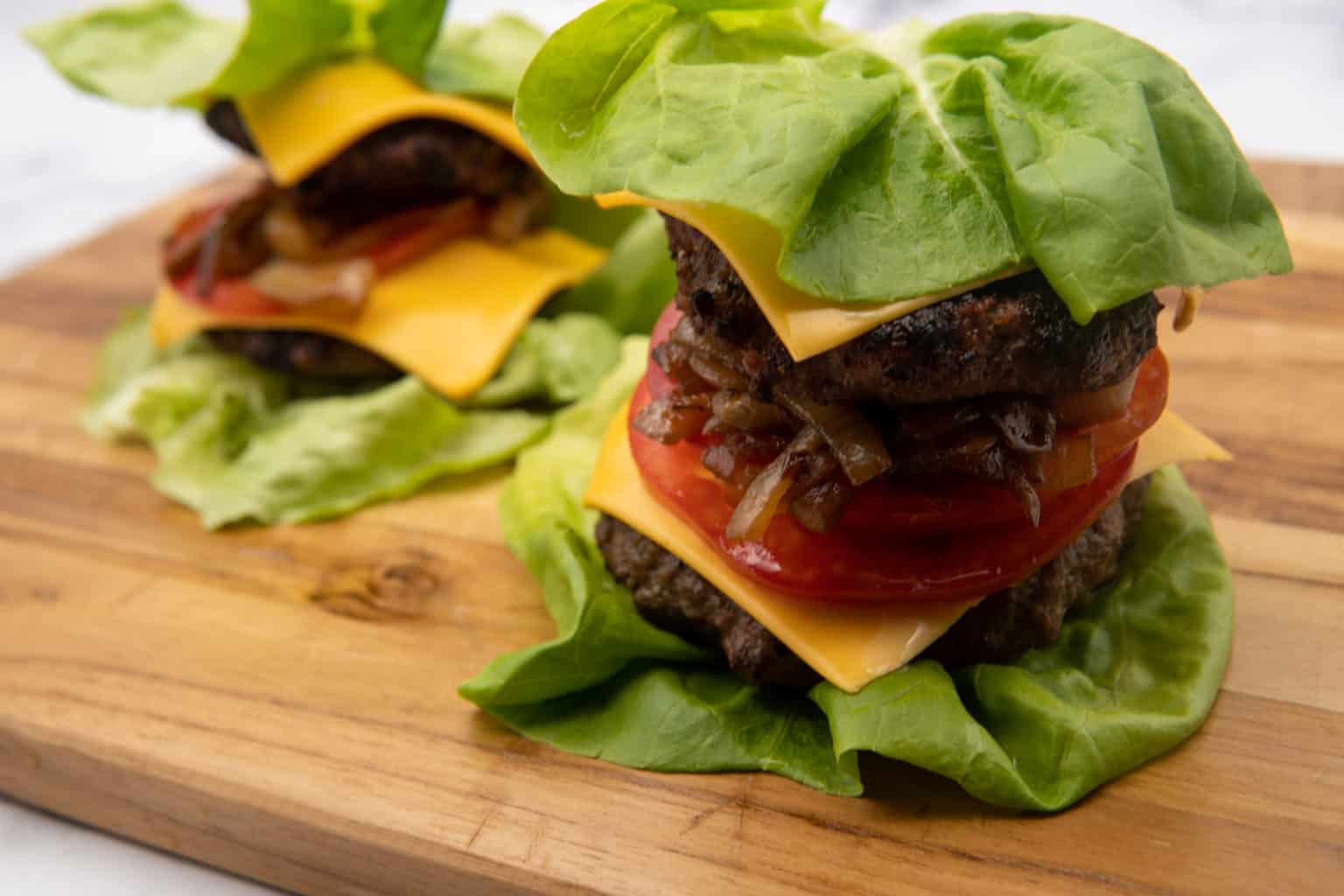 Keto Double Lettuce Burger Cilantro Parsley