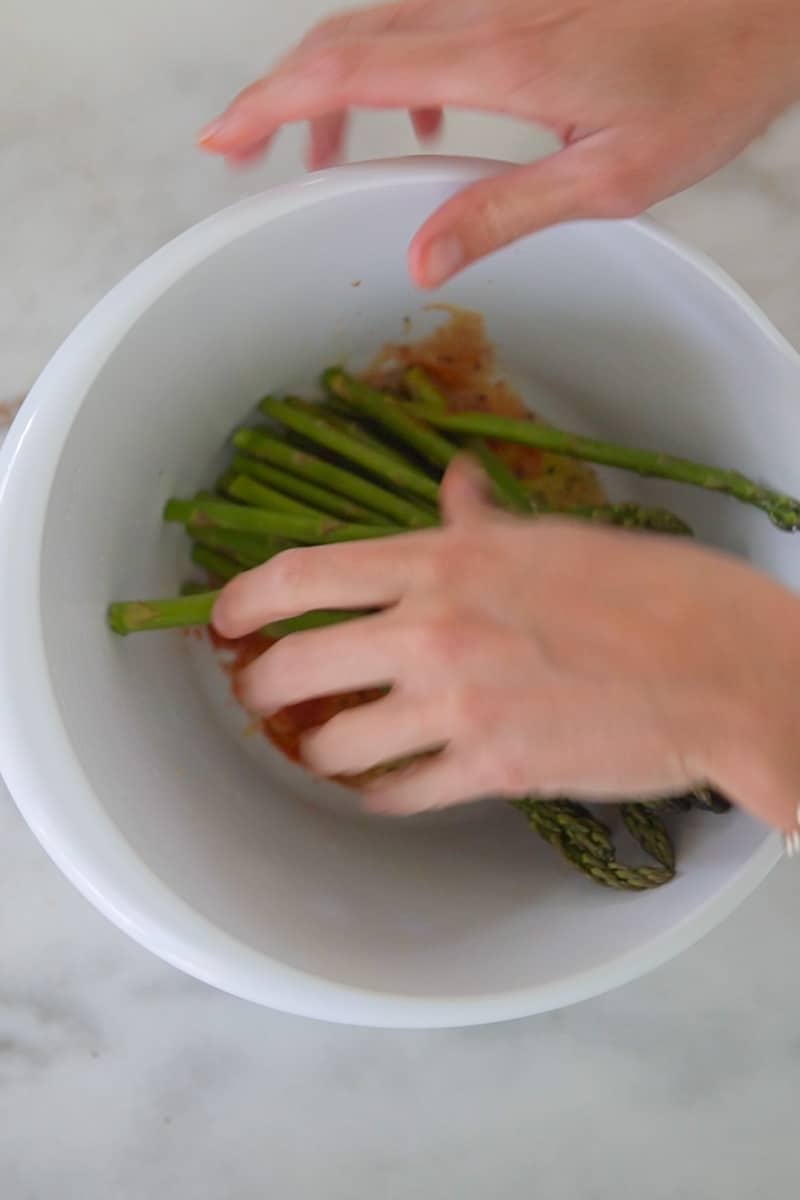 Coat the Vegetables: Pour the marinade over the vegetables in the mixing bowl, ensuring they are well coated. Toss gently to distribute the marinade evenly.