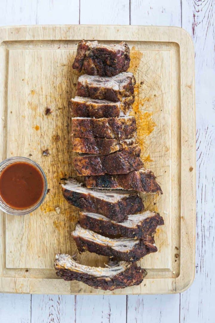 This Oven Baked Ribs Recipe is made with ribs, olive oil, brown sugar or erythritol if keto, paprika, oregano, onion powder and cayenne .