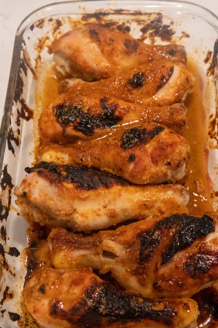 These Baked Honey Mustard Drumsticks are made with chicken drumsticks, honey, mustard, garlic powder, onion powder, and smoked paprika.