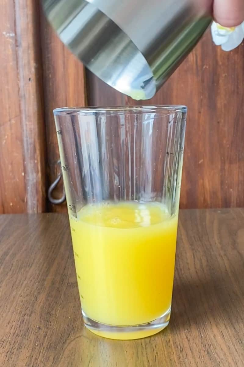 Feel free to froth the orange juice before using. 