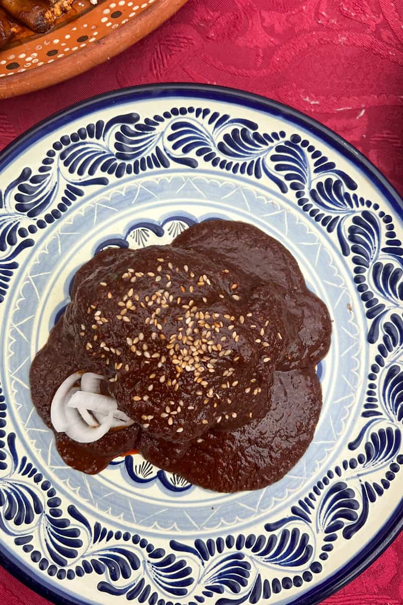 This Mexican Chicken Mole Sauce Recipe is an authentic recipe from the Mexican Gastronomy School in Mexico City, and made with many ingredients. 