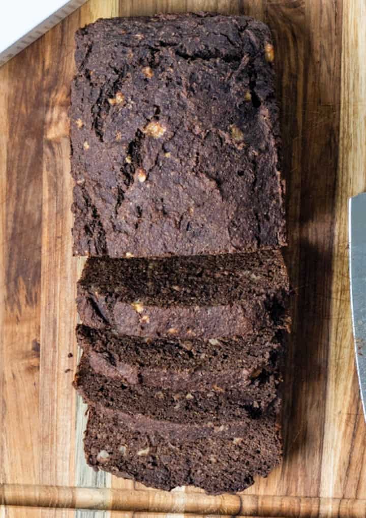 Cook 35 minutes for the bread loaf or 22 minutes if you are making muffins. Use a toothpick and insert in the center to make sure it comes out clean. When it does, the bread is ready! Cool the bread on a baking rack. Enjoy this Quinoa Banana Bread Recipe.