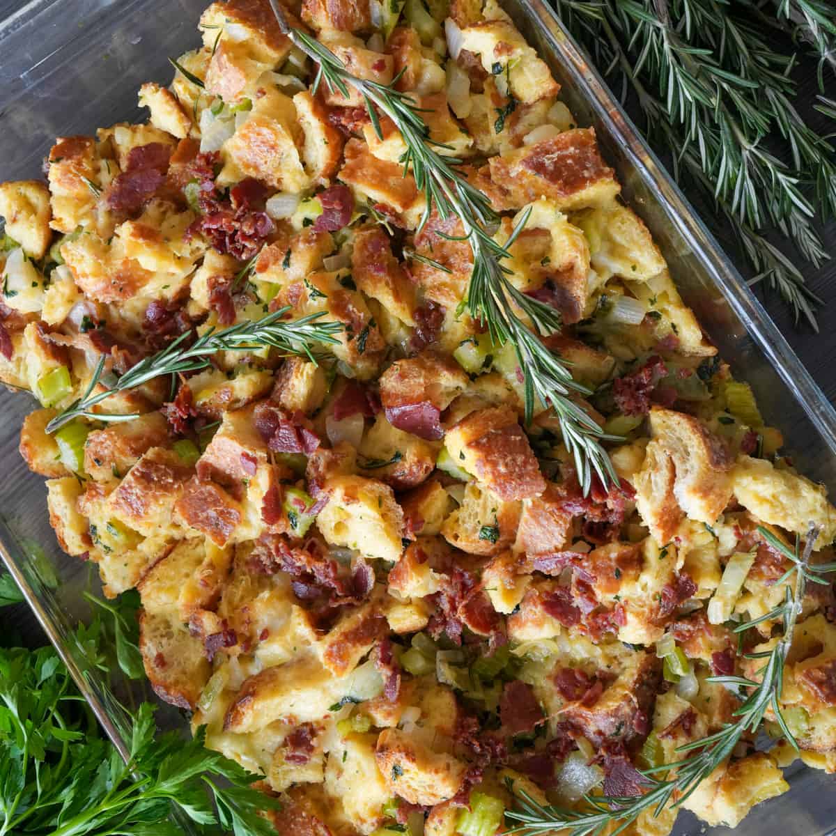 Sausage stuffing recipe: A classic Thanksgiving side dish featuring savory sausage, aromatic herbs, and hearty bread cubes, baked to golden perfection.