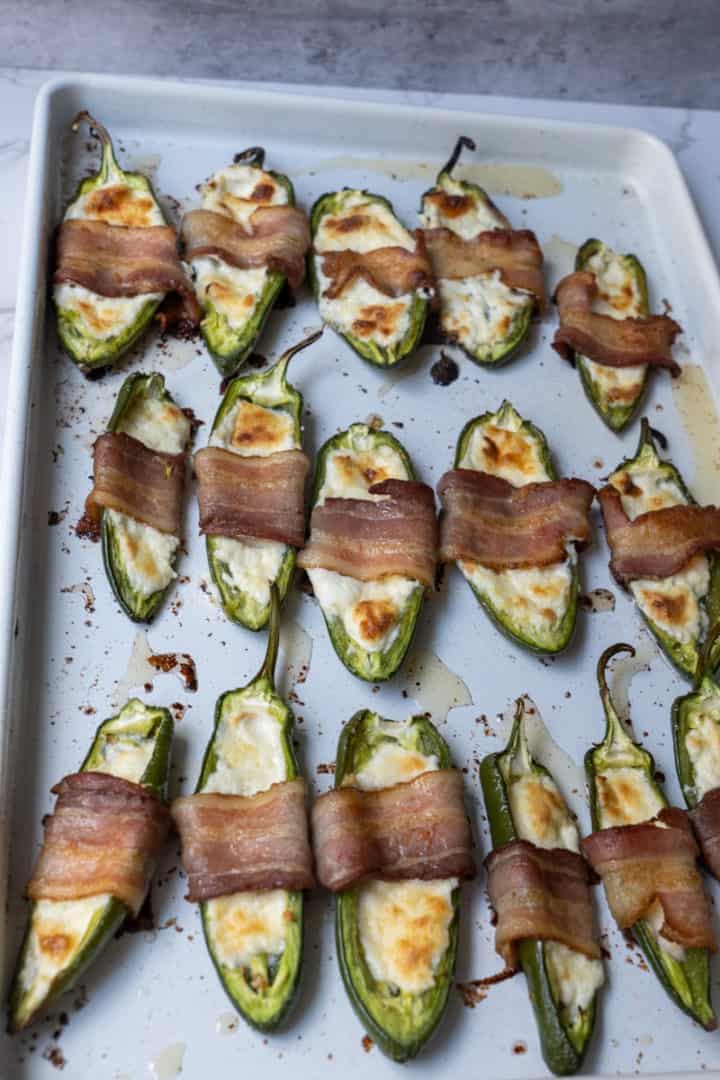 Cook at 375 for 10-12 minutes, until the bacon is crispy and the cheese is browning. Enjoy this Jalapeño Poppers Recipe.