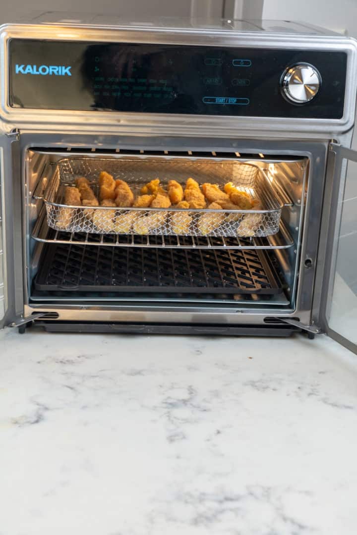 These Chicken Fries in Air Fryer are made with panko crumbs, flour, parmesan, garlic powder, eggs, and are air fried to perfection.