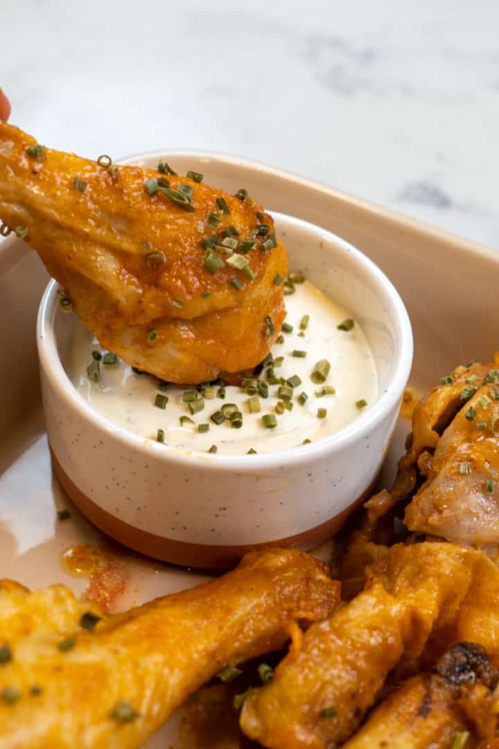 Serve with ranch on the side and enjoy these Air Fryer Buffalo Drumsticks!