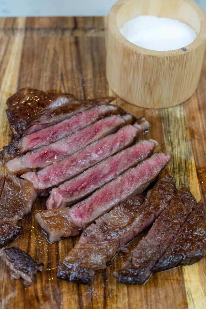 To make Wagyu steak, you will need a cast iron, butter, and salt and it will be seared to perfection.