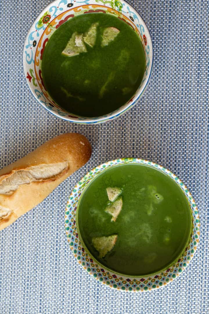 This Spinach Soup Recipe (Vegan and Keto) is made with spinach, onion, garlic, coconut milk, cooked and blended to perfection.