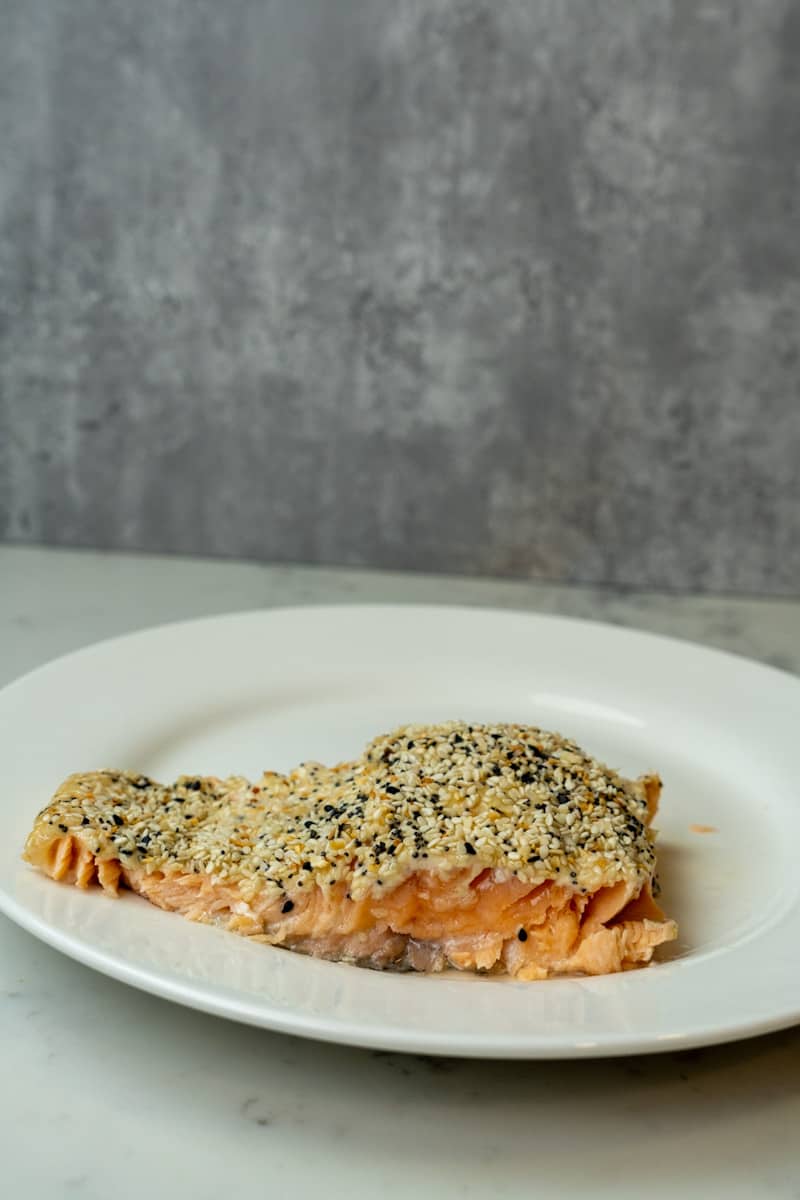 This Everything Bagel Salmon Recipe is made with salmon, mayonnaise, everything but the bagel seasoning and baked to perfection.