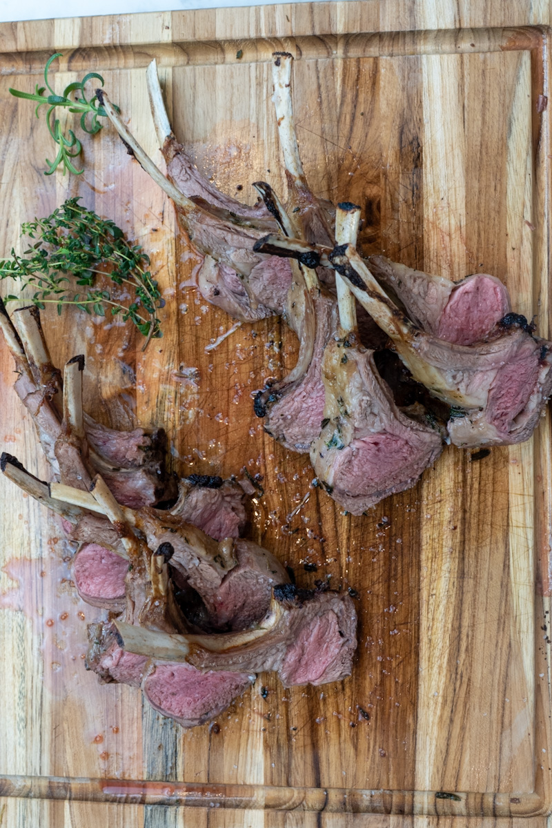 This Rack of Lamb in Air Fryer is made with fresh rosemary, thyme, olive oil and garlic that is brushed onto a rack of lamb and air fried.