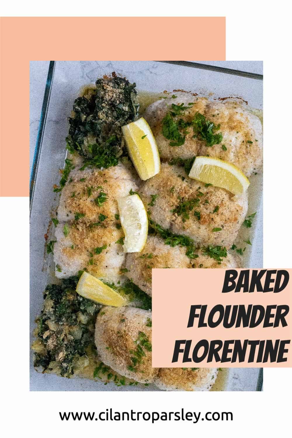 Baked Flounder Florentine Cilantro Parsley