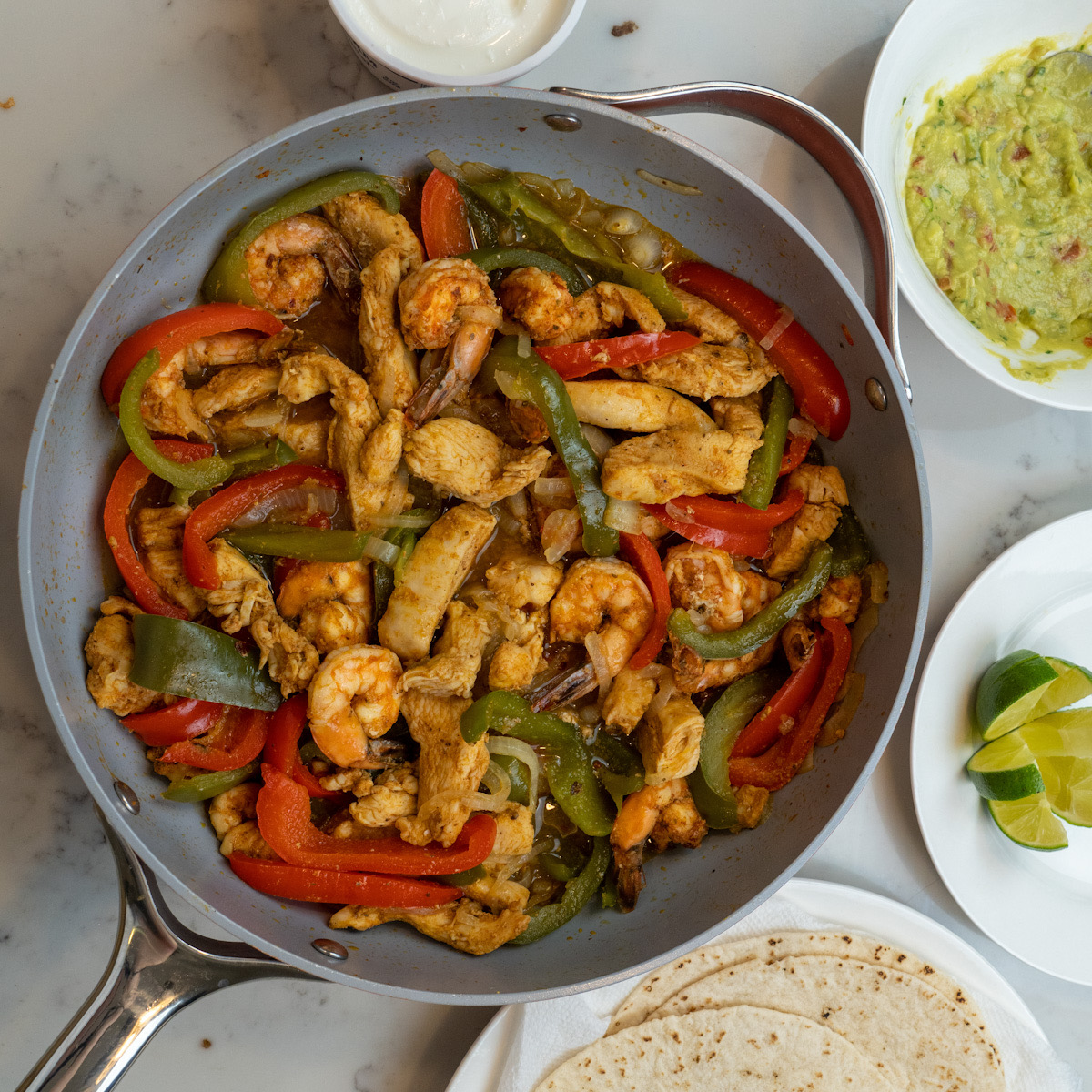 Chicken and Shrimp Fajitas Cilantro Parsley