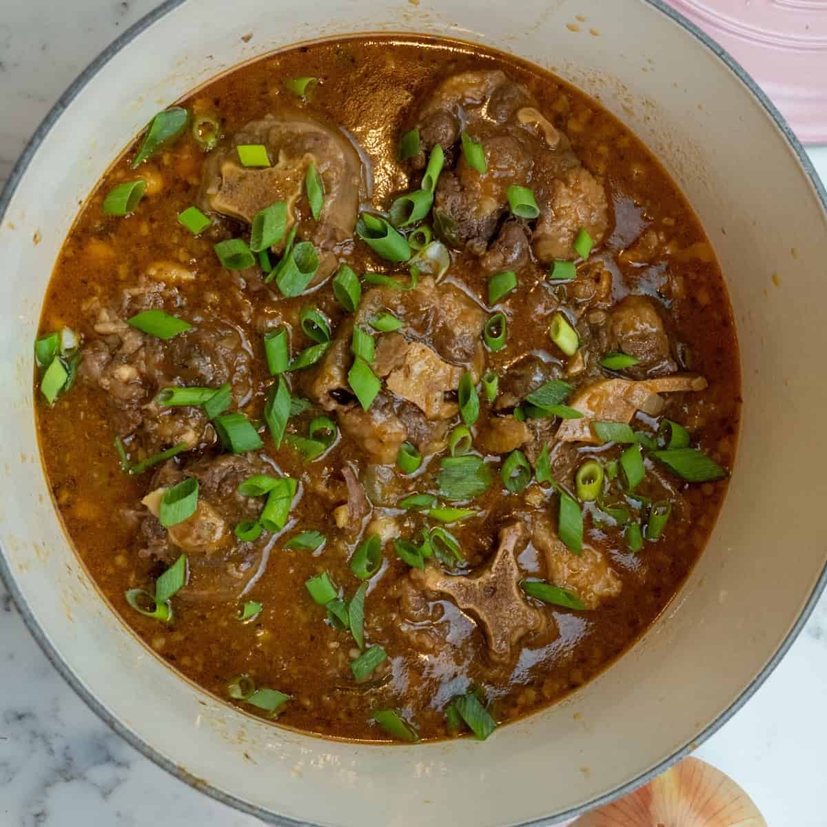 Jamaican Oxtail and Butter Beans Cilantro Parsley