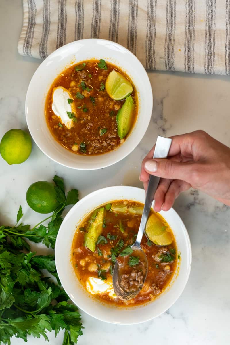 Cooking is a chance to be creative! Have fun with it and feel free to make your own variation for picadillo soup recipe. 