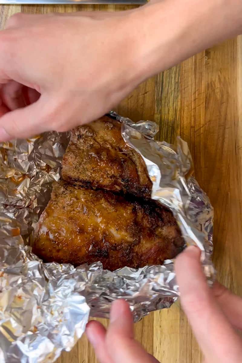 Add the tenderloin into the air fryer and air fry for 20 minutes, until the internal temperature is 145°F.