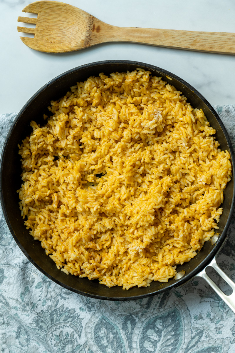 This Canned Pumpkin Rice Recipe with Coconut Milk is an easy simplified version of Jamaican Pumpkin Rice using pumpkin puree. I had seen a lot of request on using pumpkin puree for this rice instead of real pumpkin