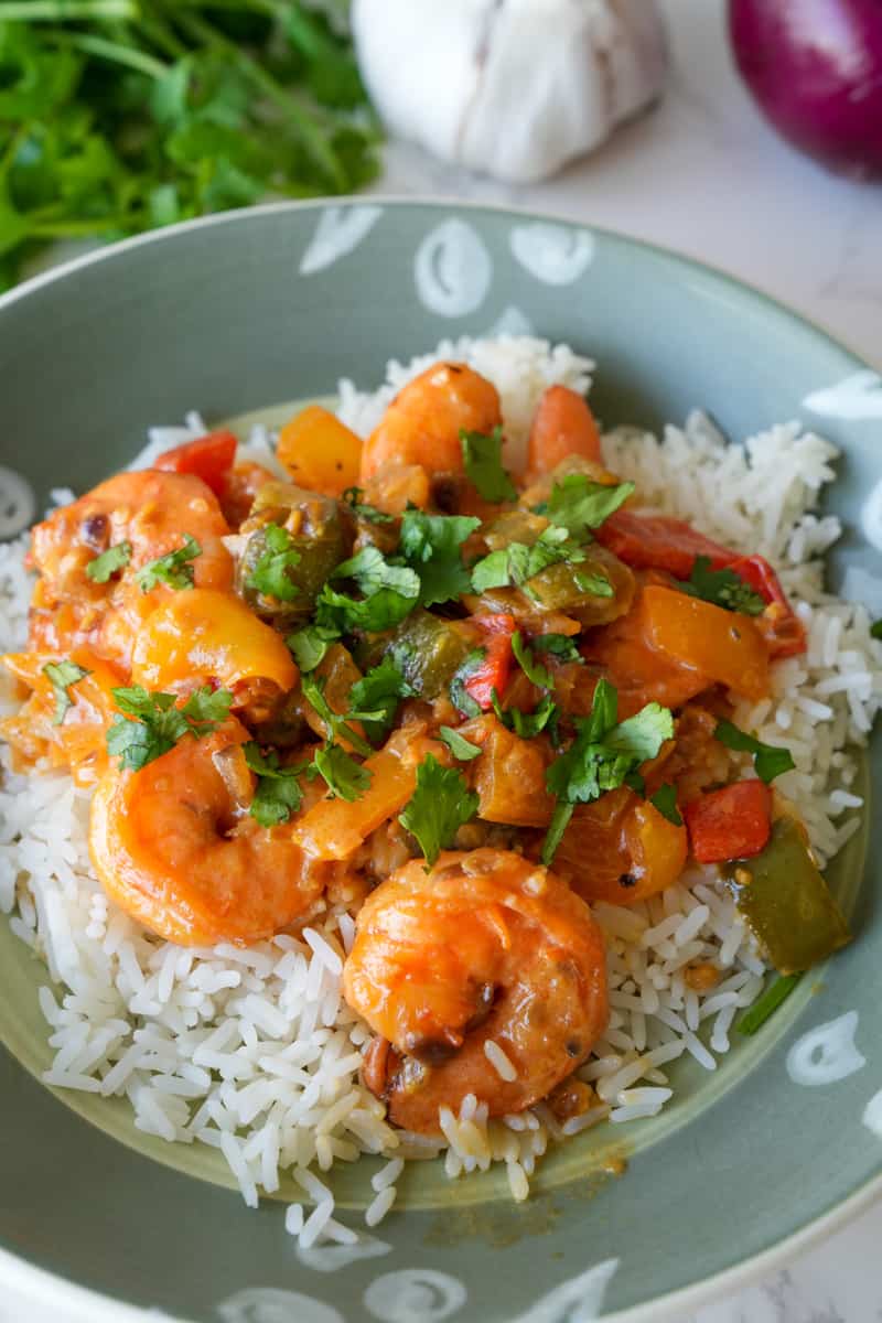 Garnish with parsley. Enjoy this Creamy Shrimp in Coconut Sauce Recipe.