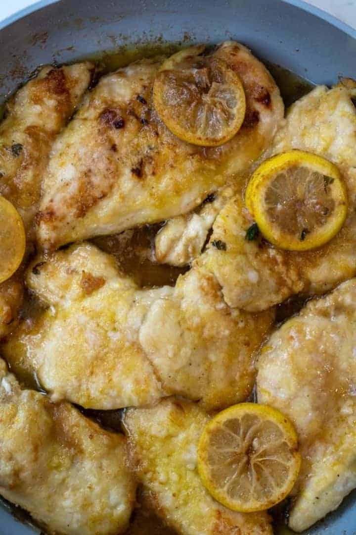 This Chicken Limone is made with chicken breasts, oil, lemon, flour, butter, parsley, and cooked to perfection. 