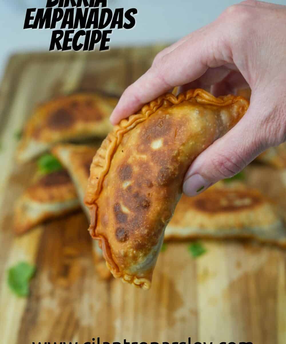 Savor the fusion of flavors with our Birria Empanadas: golden, flaky pastry envelopes filled with tender, savory birria meat, melding traditional Mexican spices with the comfort of handheld indulgence.
